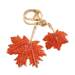 Crystal double maple leaf - keychainKeyrings