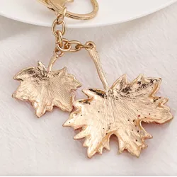 Crystal double maple leaf - keychainKeyrings