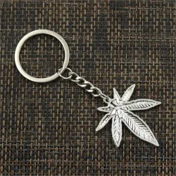 Metal keychain with maple leaf pendantKeyrings