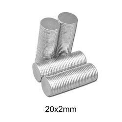 N35 – Neodym-Magnet – starke runde Scheibe – 20 mm * 2 mm – 10 Stück