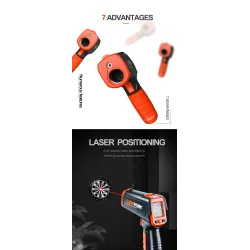 Digitale infraroodthermometer - contactloze handpistoollaser met LCD-displayMeten
