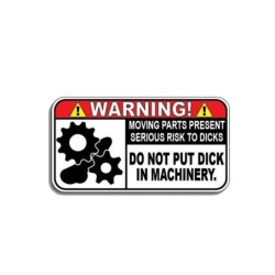 Grappige autosticker - Waarschuwing in machinesStickers