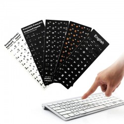 Toetsenbord sticker - voor 10 tot 17 inch laptop - Engels - Spaans - Frans - Arabisch - RussischToetsenborden