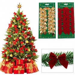 Dekorative Weihnachtsbaumschleifen - 12 Stück