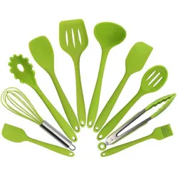 Silicone kitchen utensils - non-stick - 10 piecesCutlery