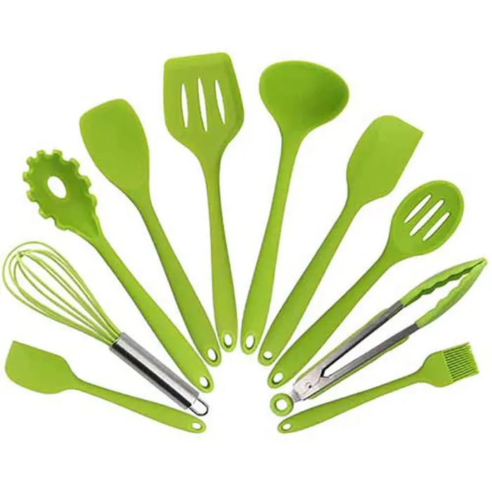 Silicone kitchen utensils - non-stick - 10 piecesCutlery