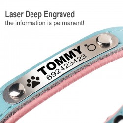 Hunde-/Katzenhalsband – ID-Tag – personalisiert – graviert – Leder