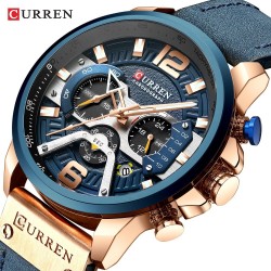 CURREN - luxe quartz horloge - lederen band - waterdichtHorloges