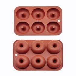 Siliconen donutvorm - bakplaat met antiaanbaklaag - 6 gaatjesBakvormen