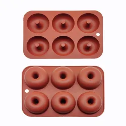 Siliconen donutvorm - bakplaat met antiaanbaklaag - 6 gaatjesBakvormen