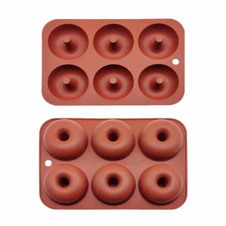 Siliconen donutvorm - bakplaat met antiaanbaklaag - 6 gaatjesBakvormen
