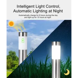 Tuinlamp op zonne-energie - RVS grondpaal - buisSolar verlichting