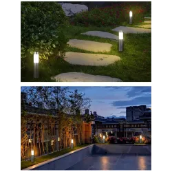 Tuinlamp op zonne-energie - RVS grondpaal - buisSolar verlichting