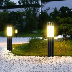 Tuinlamp op zonne-energie - RVS grondpaal - buisSolar verlichting