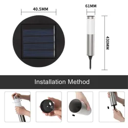 Tuinlamp op zonne-energie - RVS grondpaal - buisSolar verlichting