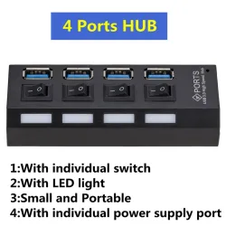 4-poorts HUB - USB 3.0 - splitterHubs