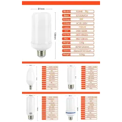 Flame fire effect light - LED bulbE14