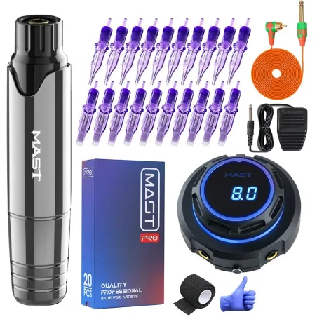 Professional permanent tattoo kit - rotary pen - LCD displayTattoo