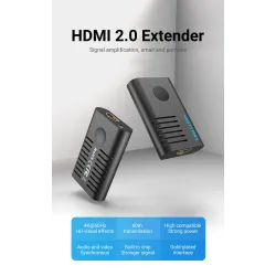 HDMI 60M extender - signaalversterker - USB 2.0 - 4K@60HzNetwerk