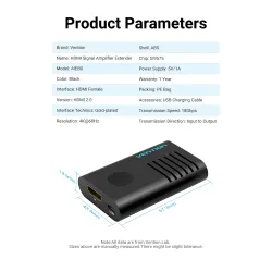 HDMI 60M extender - signaalversterker - USB 2.0 - 4K@60HzNetwerk