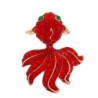 Roter Kristallgoldfisch - elegante Brosche