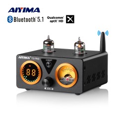 AIYIMA T9 PRO APTX HD Bluetooth Amplifier Audio 100Wx2 HiFi Stereo Power Amplificador USB DAC COAX OPT VU Meter Tube Amplifie...
