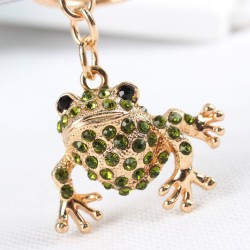 Lovely Frog Cute Animal Crystal Charm Purse Handbag Car Key Keyring Keychain Party Wedding Birthday GiftSleutelhangers