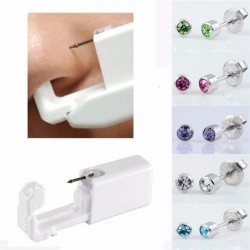 copy of Body Ear Piercing Kit Disposable Safe Sterile Gun+Stud+Alcohol PadPiercings