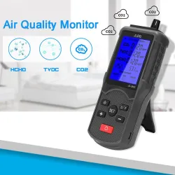 Kooldioxidetester / CO2-detector / luchtkwaliteitsmonitor - temperatuur- / vochtigheidsmeting - multifunctionele testerMeetin...