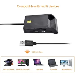 UTHAI - Smartcardlezer - voor bankkaart / SIM / IC / ID / EMV / SD / TF / MMC / USB - ISO / Windows / Linux / OSAccessoires
