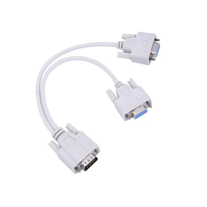 VGA SVGA - 1 naar 2 monitoren - mannelijk naar 2 dual vrouwelijk Y - 15-pins - adapter - splitterkabelKabels