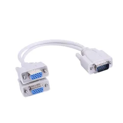 VGA SVGA - 1 naar 2 monitoren - mannelijk naar 2 dual vrouwelijk Y - 15-pins - adapter - splitterkabelKabels