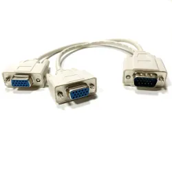VGA SVGA - 1 naar 2 monitoren - mannelijk naar 2 dual vrouwelijk Y - 15-pins - adapter - splitterkabelKabels