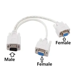VGA SVGA - 1 naar 2 monitoren - mannelijk naar 2 dual vrouwelijk Y - 15-pins - adapter - splitterkabelKabels
