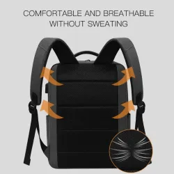 Trendy laptoptas - rugzak - met USB oplaadpoort - waterdichtRugzakken