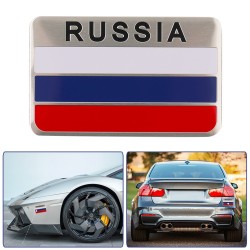 copy of 3D Aluminium Russland Flagge - Auto Aufkleber