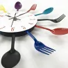 Modern wall clock - with kitchen cutleryClocks