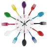 Modern wall clock - with kitchen cutleryClocks