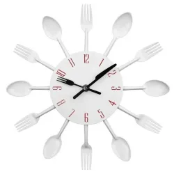 Modern wall clock - with kitchen cutleryClocks