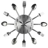 Modern wall clock - with kitchen cutleryClocks
