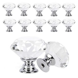 Decoratieve meubelknop - handvat - lade - kledingkast - kristal diamant - 30 mmMeubels