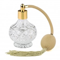 Glazen parfumflesje - met vintage verstuiver - pompspray - 80 mlParfum