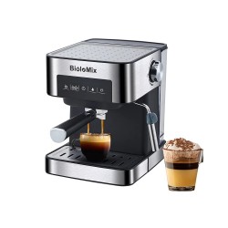 BioloMix - Kaffeemaschine - für Espresso / Cappuccino / Latte / Mokka - mit Milchaufschäumer - 20 Bar