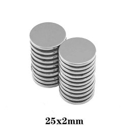 N35 – Neodym-Magnet – starke runde Scheibe – 25 * 2 mm – 10 Stück