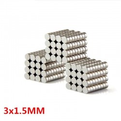 N35 - neodymium magneet - sterke ronde schijf - 3 * 1,5 mm - 100 stuksN35