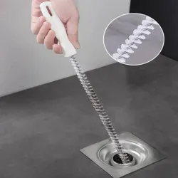1pc Sink Drain Cleaning Brush, Drain Clog Remover, Bendable Sink Overflow Sewer Drain Brush For Bathroom KitchenAfvoer
