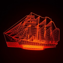3D Schiff Acryl Optische LED Nachtlicht