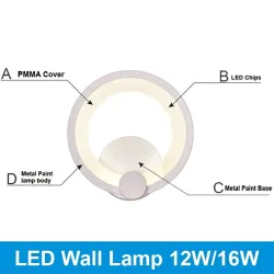12W 16W LED Modern Wall Mounted Light LampWandlampen