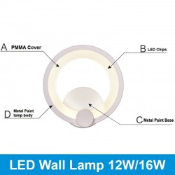 12W 16W LED Modern Wall Mounted Light LampWall lights