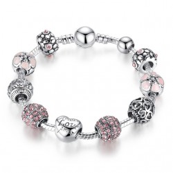 Luxe armband met kristallen kralen - 925 sterling zilverArmbanden